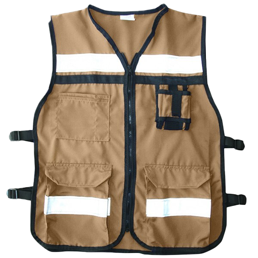 CHALECO BRIGADISTA CON RFLEJANTE CAQUI