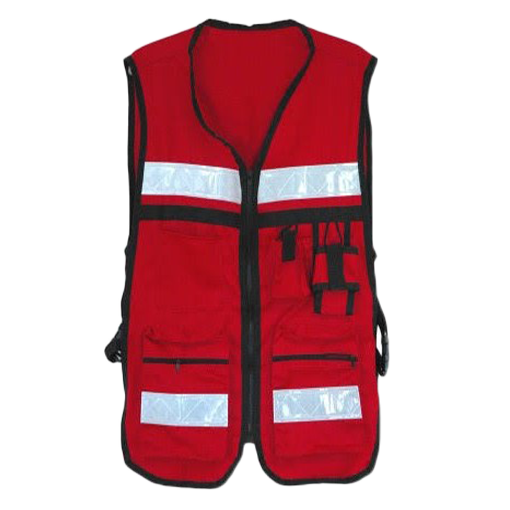 CHALECO BRIGADISTA CON RFLEJANTE ROJO